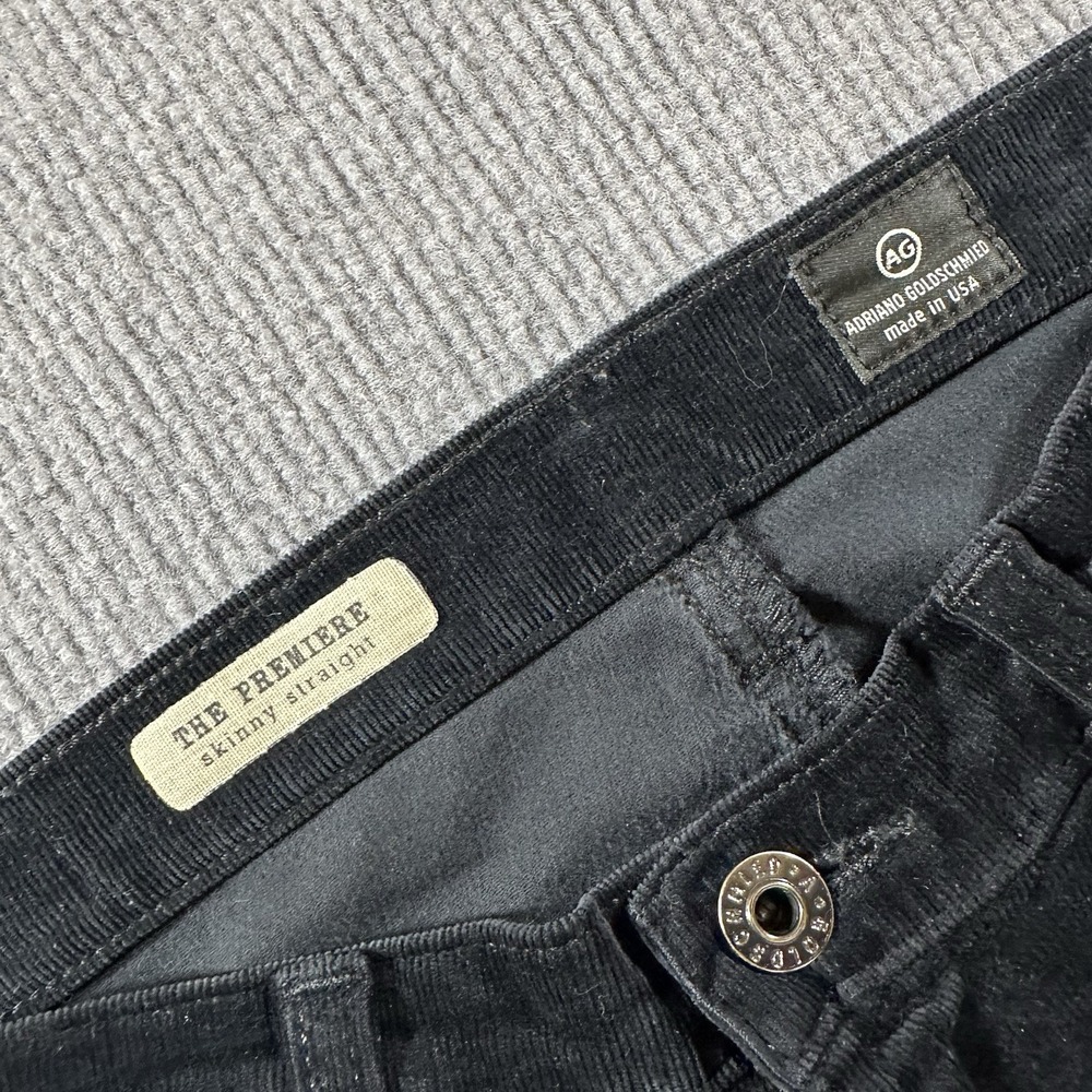 AG Adriano Goldschmied Jeans Womens 29 Black Premiere Skinny Straight Corduroy - Picture 4 of 10